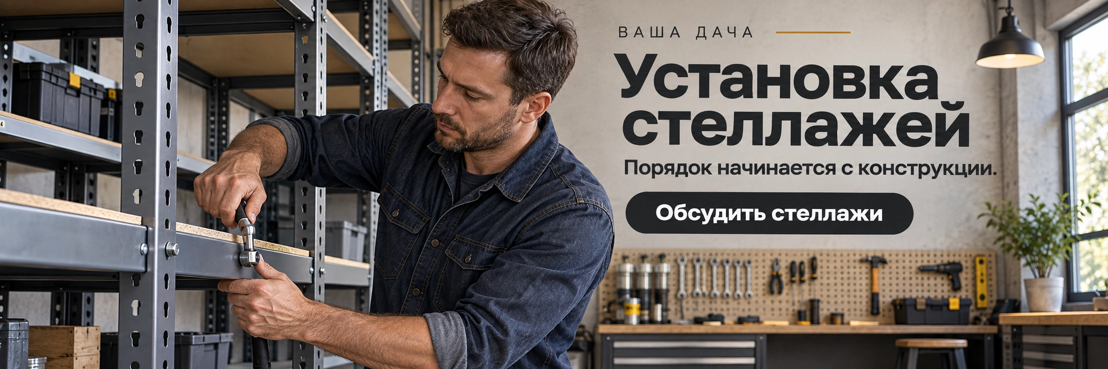 Установка стеллажей