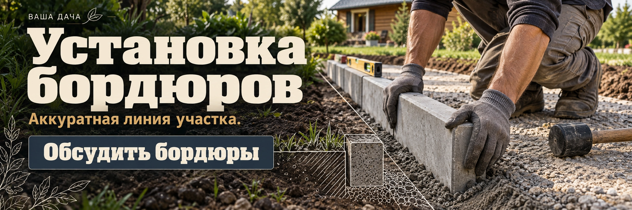 Установка бордюров