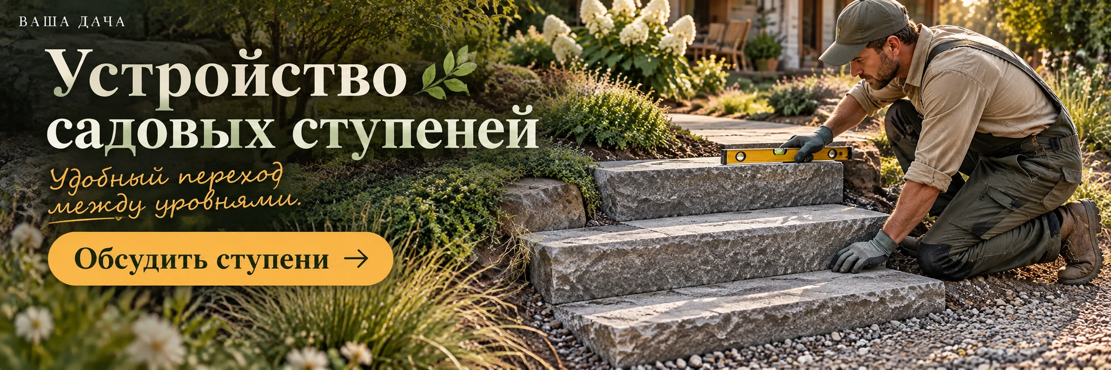 Устройство садовых ступеней