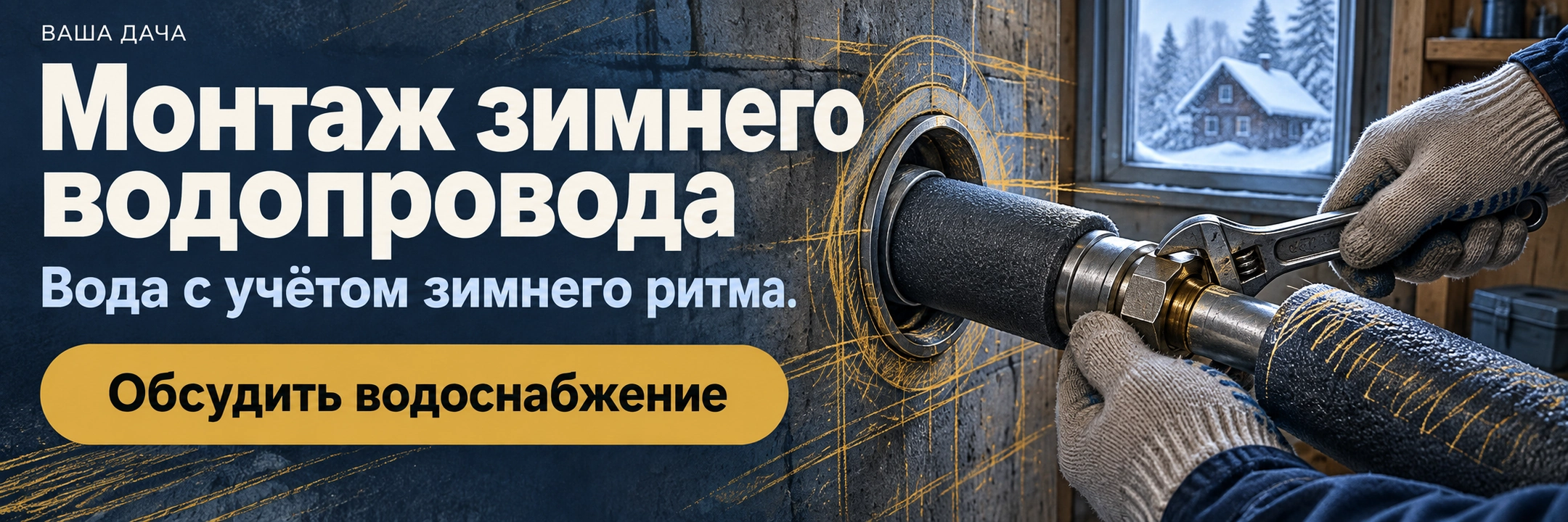 Монтаж зимнего водопровода