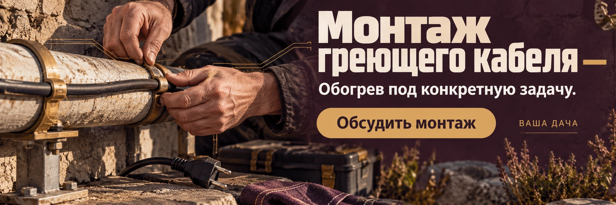 Монтаж греющего кабеля
