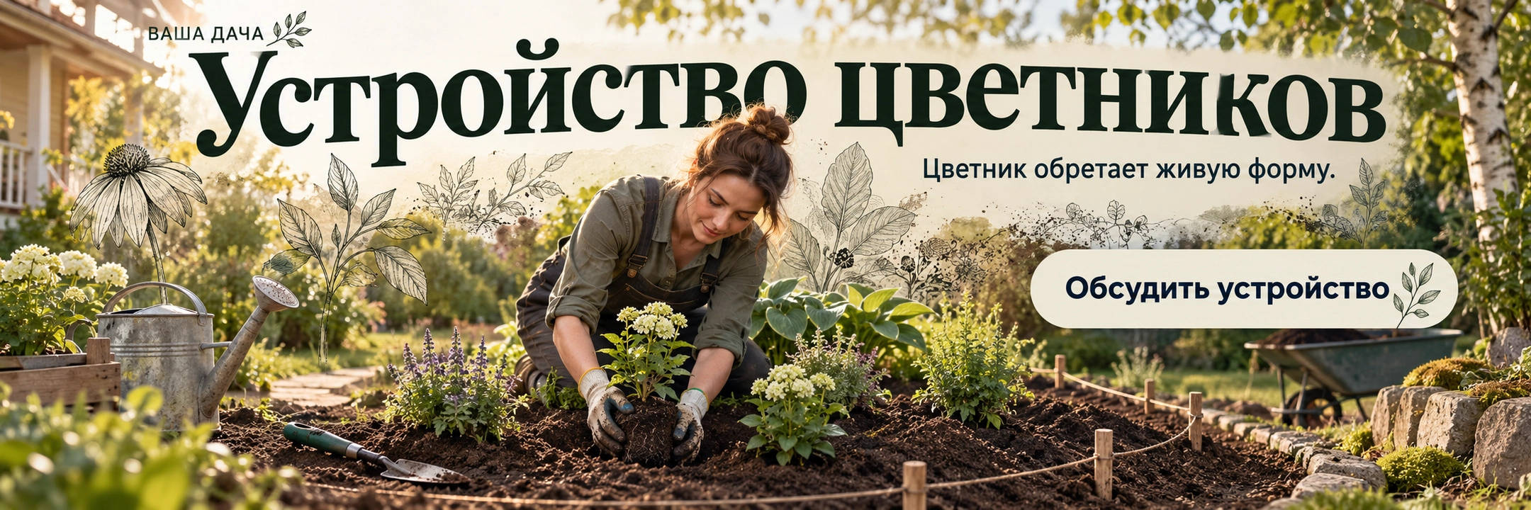 Устройство цветников