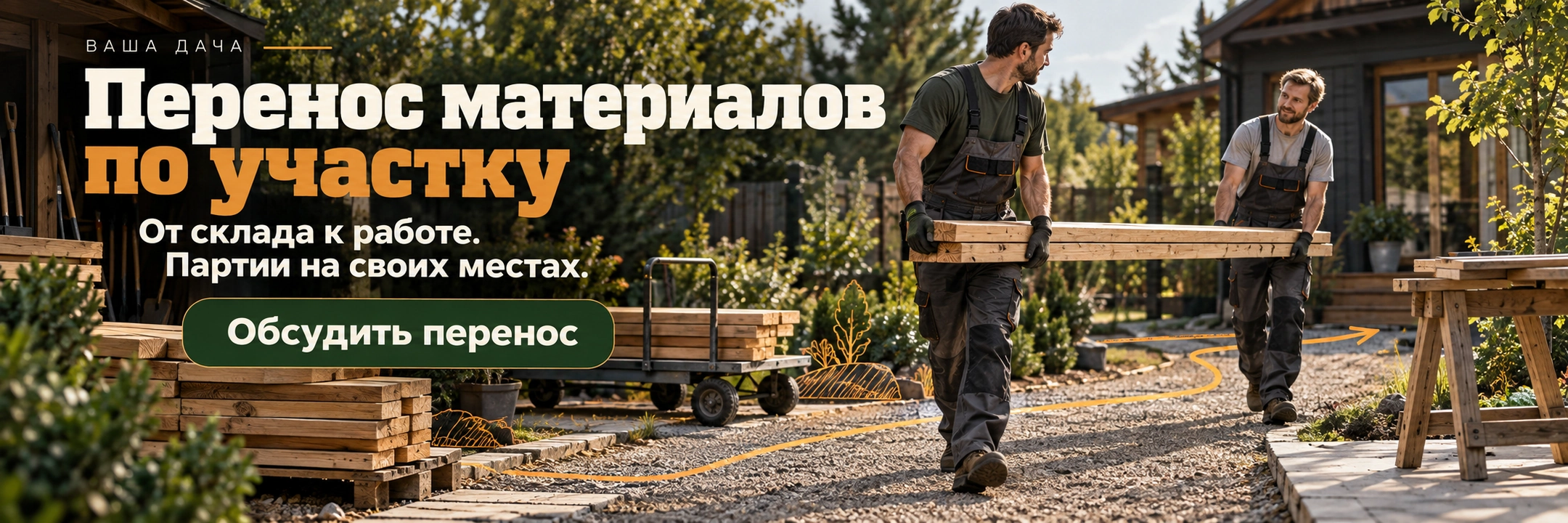 Перенос материалов по участку