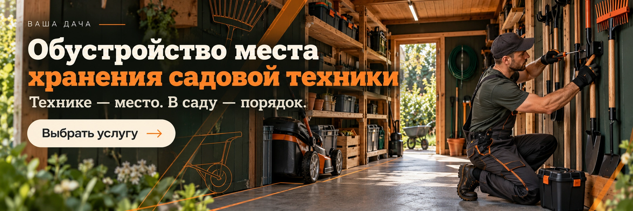 Обустройство места хранения садовой техники