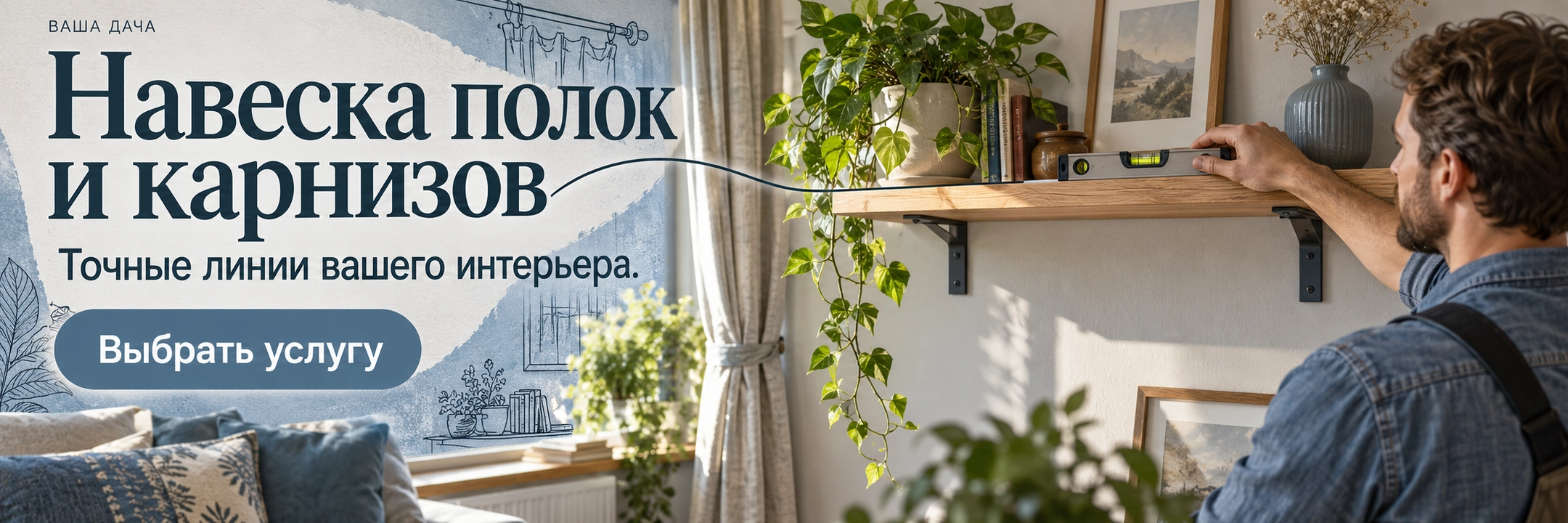 Навеска полок и карнизов