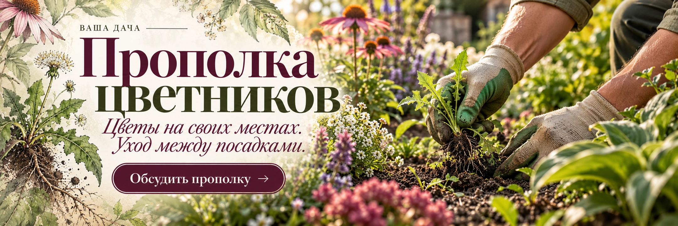 Прополка цветников