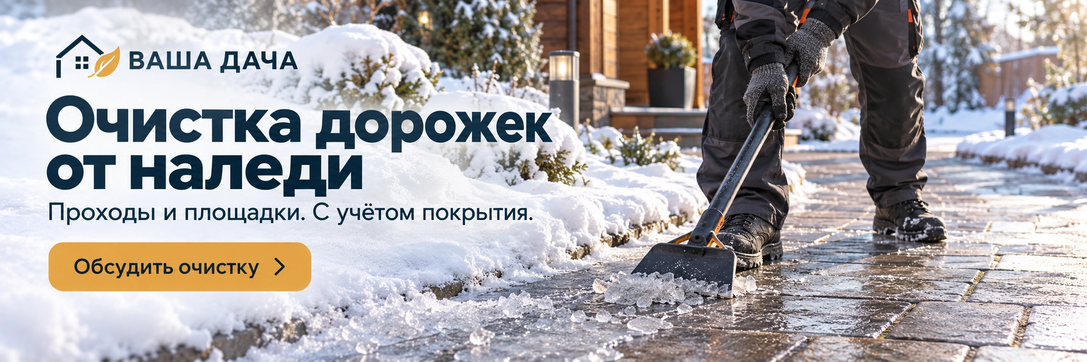 Очистка дорожек от наледи