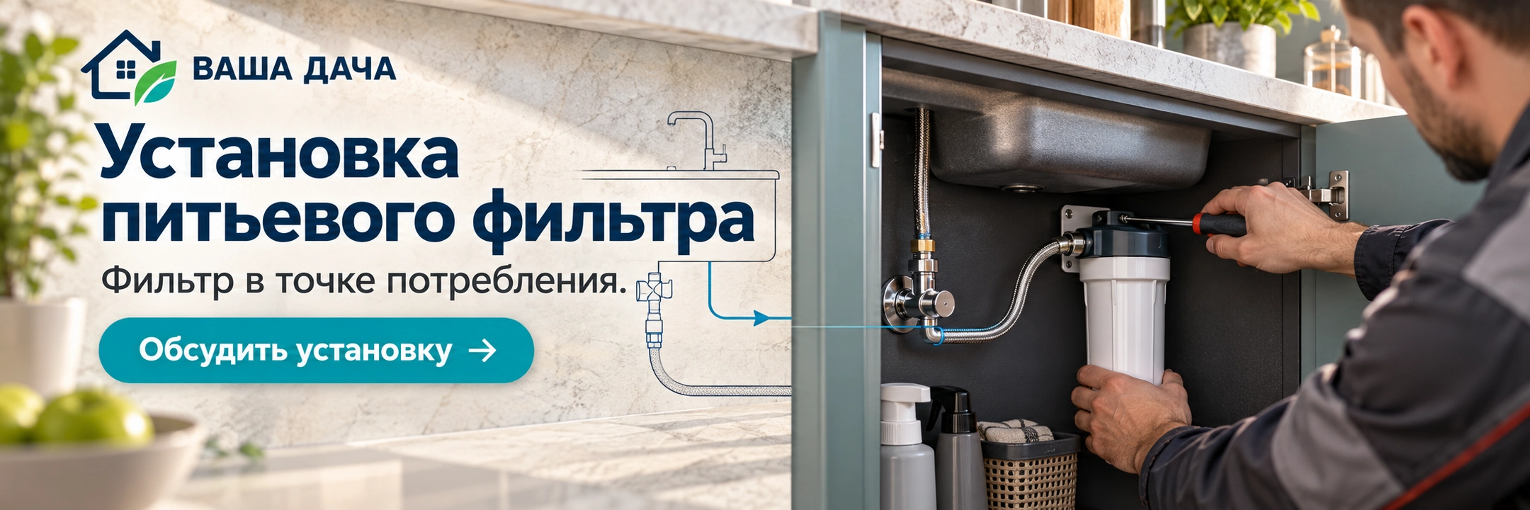 Установка питьевого фильтра