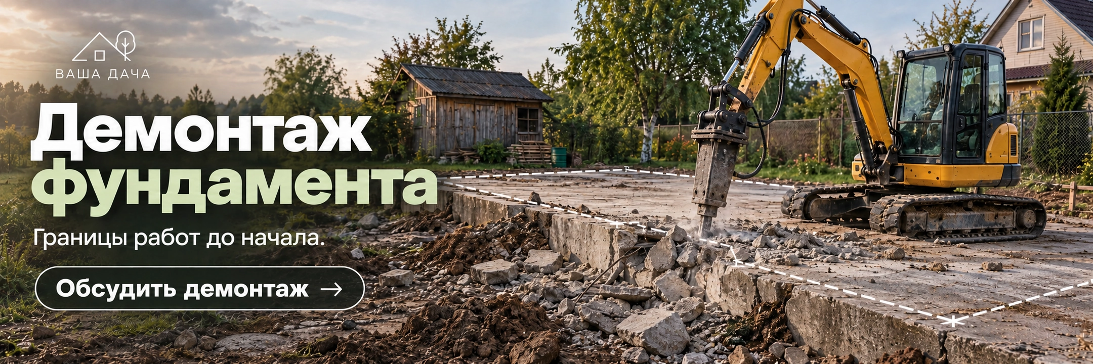 Демонтаж фундамента