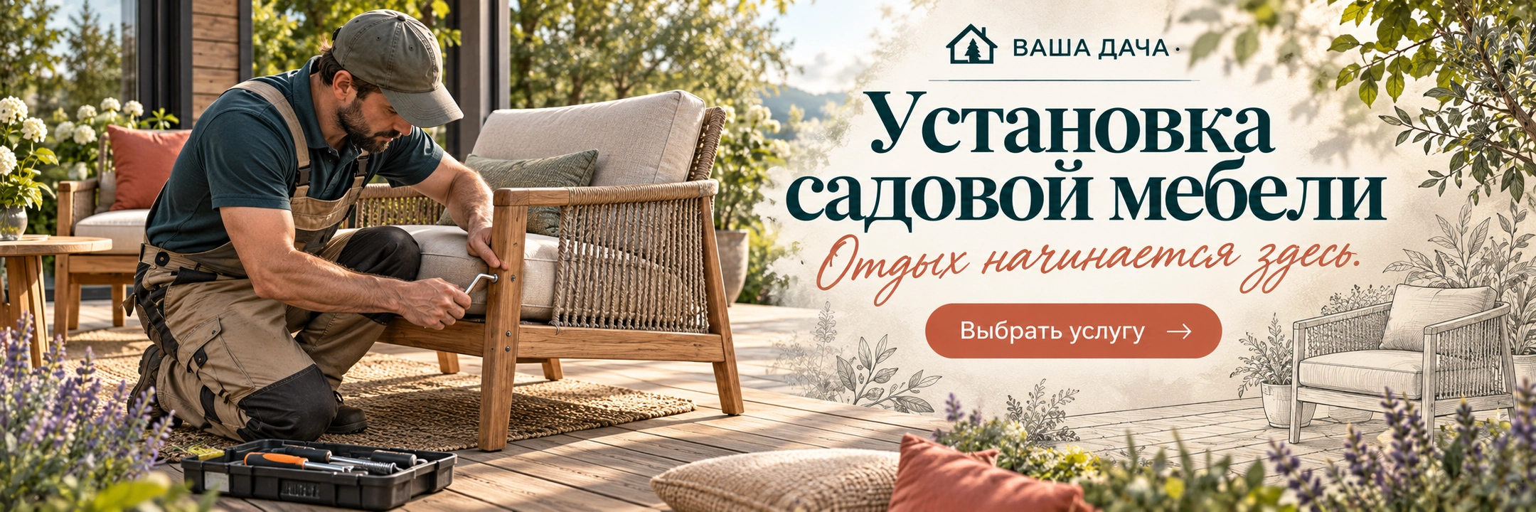 Установка садовой мебели