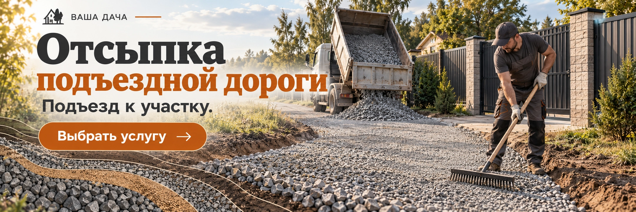 Отсыпка подъездной дороги