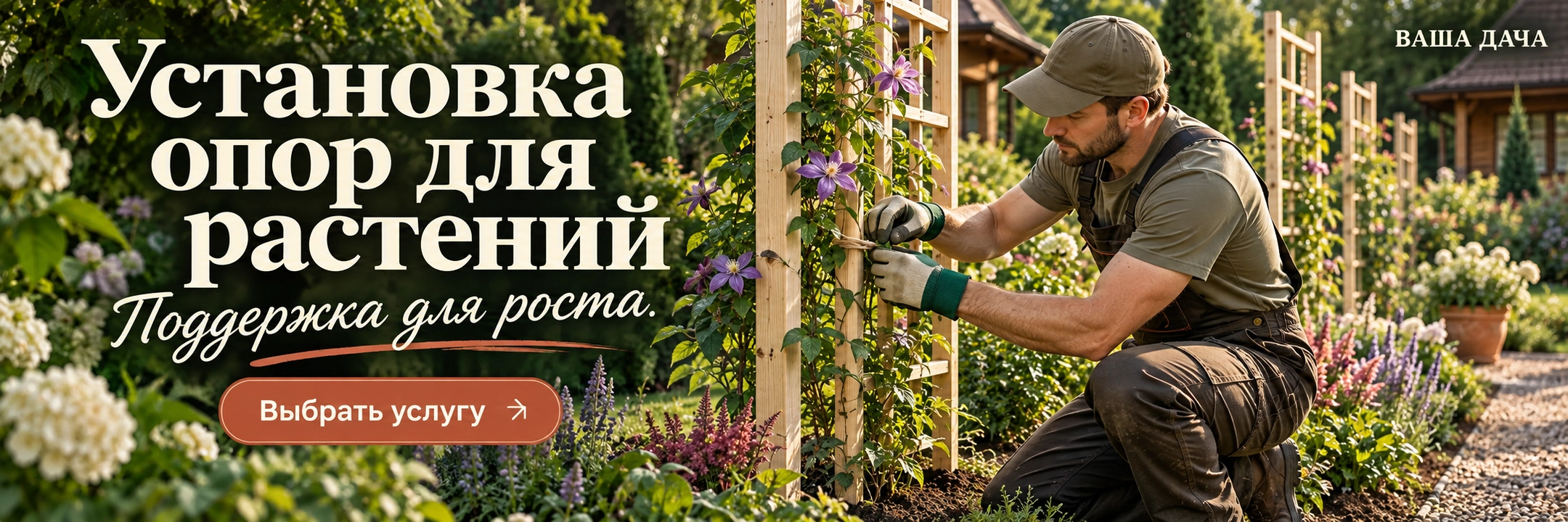 Установка опор для растений