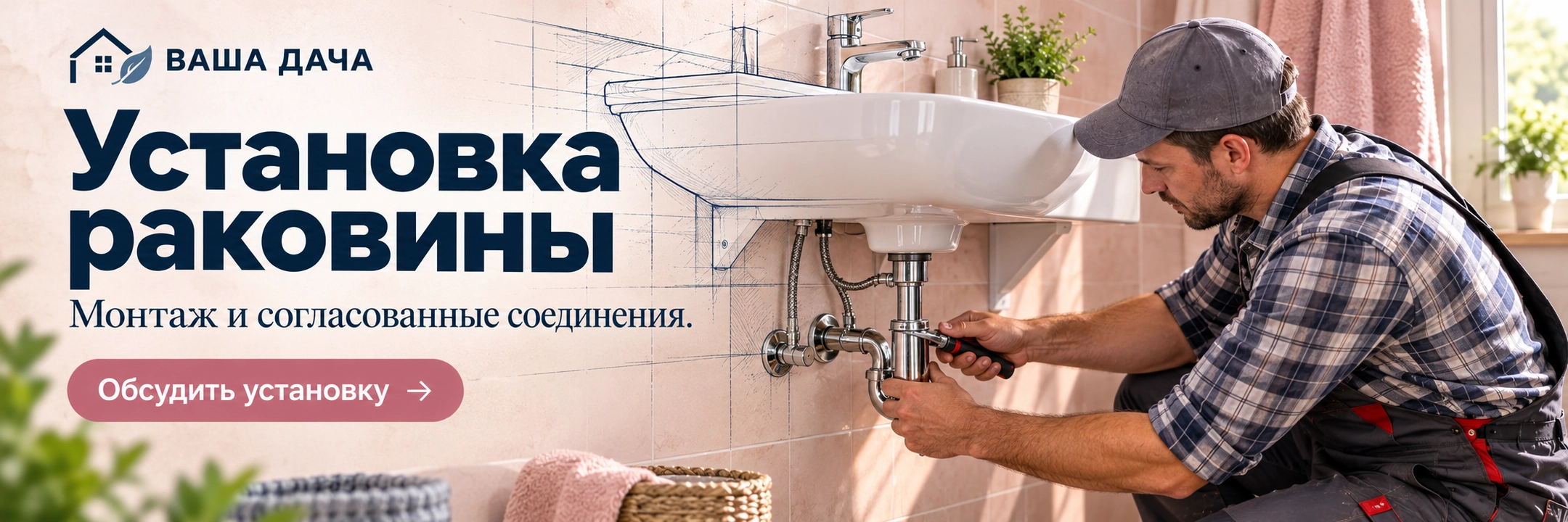 Установка раковины