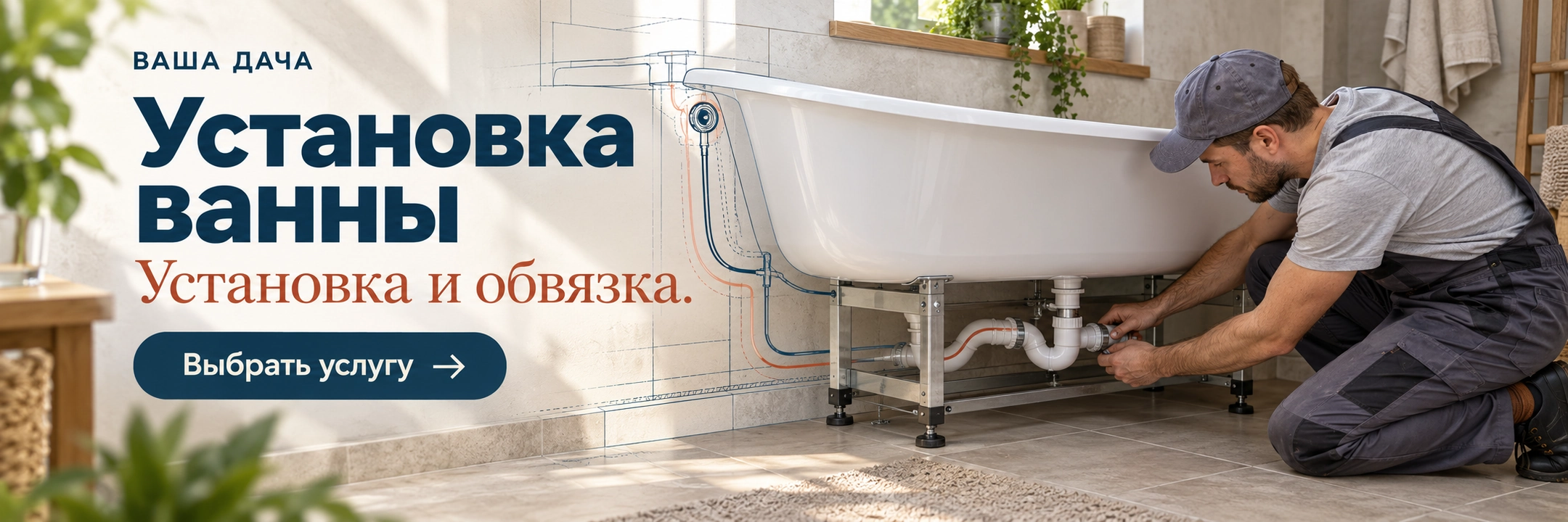 Установка ванны