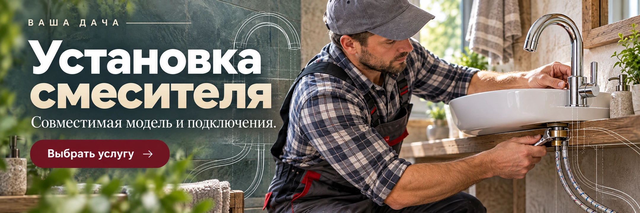 Установка смесителя