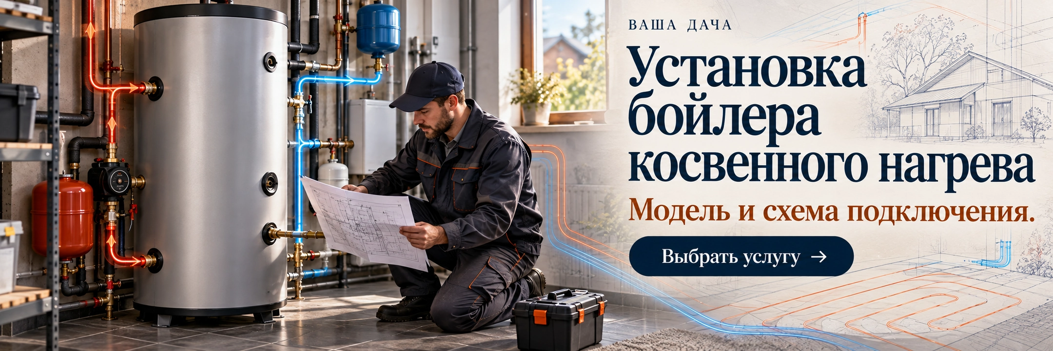 Установка бойлера косвенного нагрева