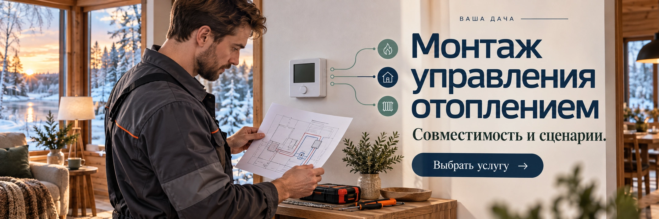 Монтаж управления отоплением