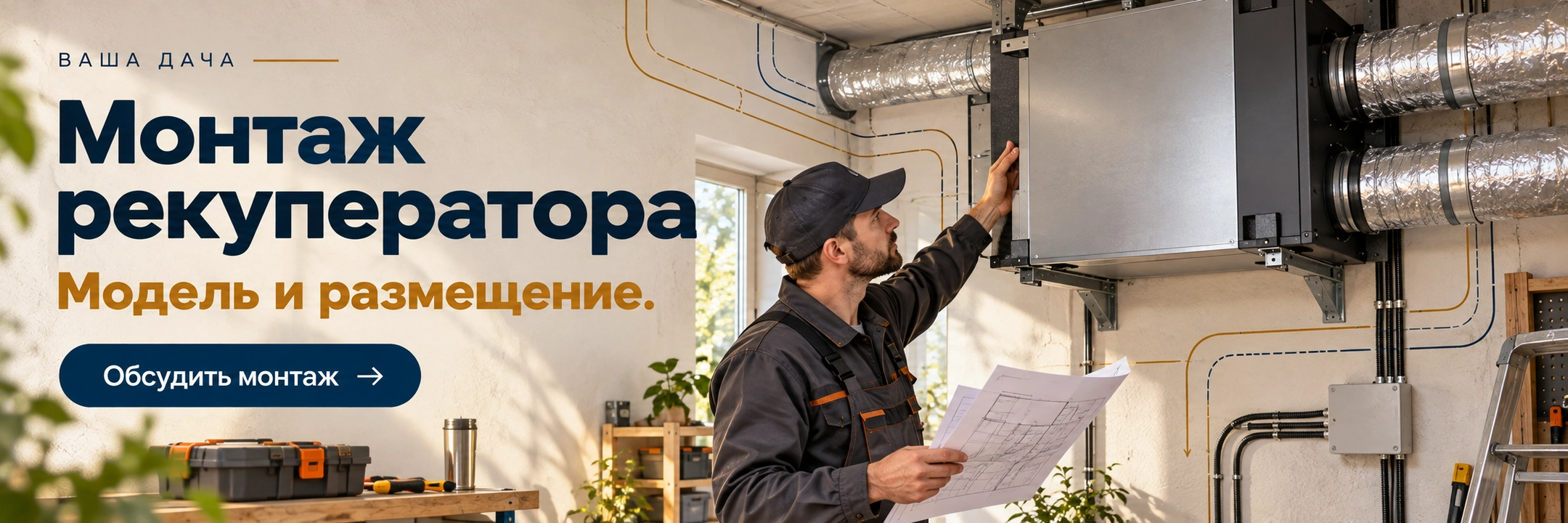 Монтаж рекуператора
