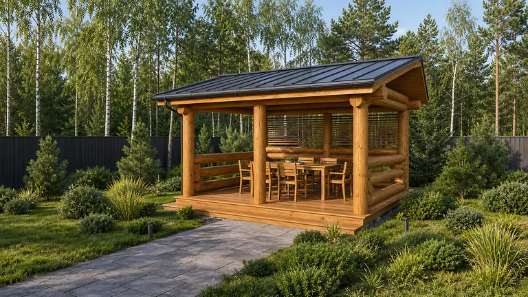 Беседка «Кедровая линия» 4×3 м