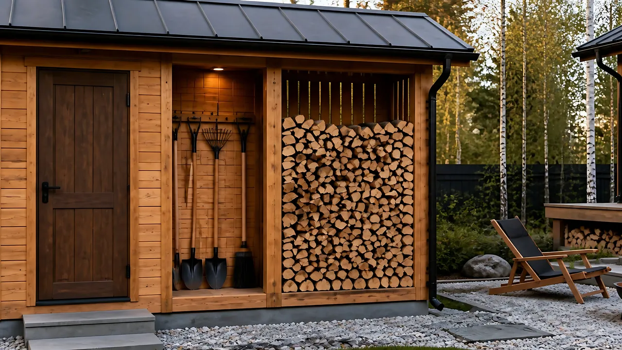 дополнительная хозяйственная зона уличного туалета «Дровяной навес»