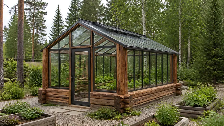Теплица «Рубленая оранжерея» 3×6 м
