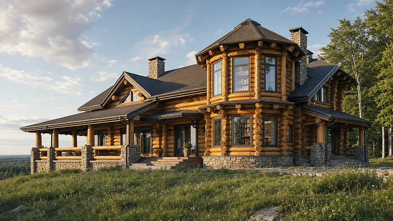 Дом ручной рубки «Родовая башня» 13×12 м
