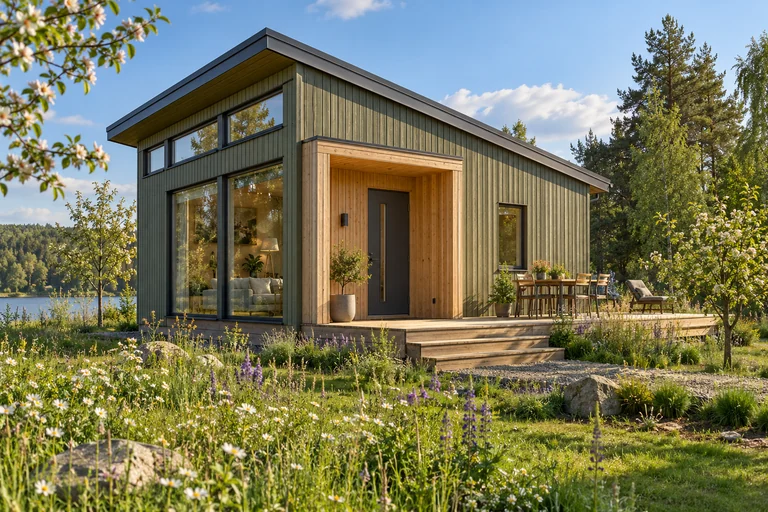 Каркасный дом «Луговая студия» 6×6 м