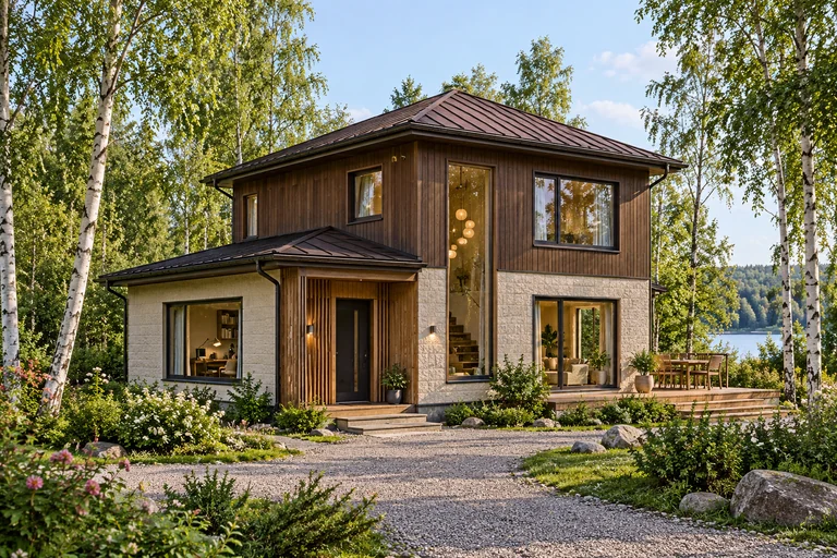 Каркасный дом «Чайная башня» 8×8 м