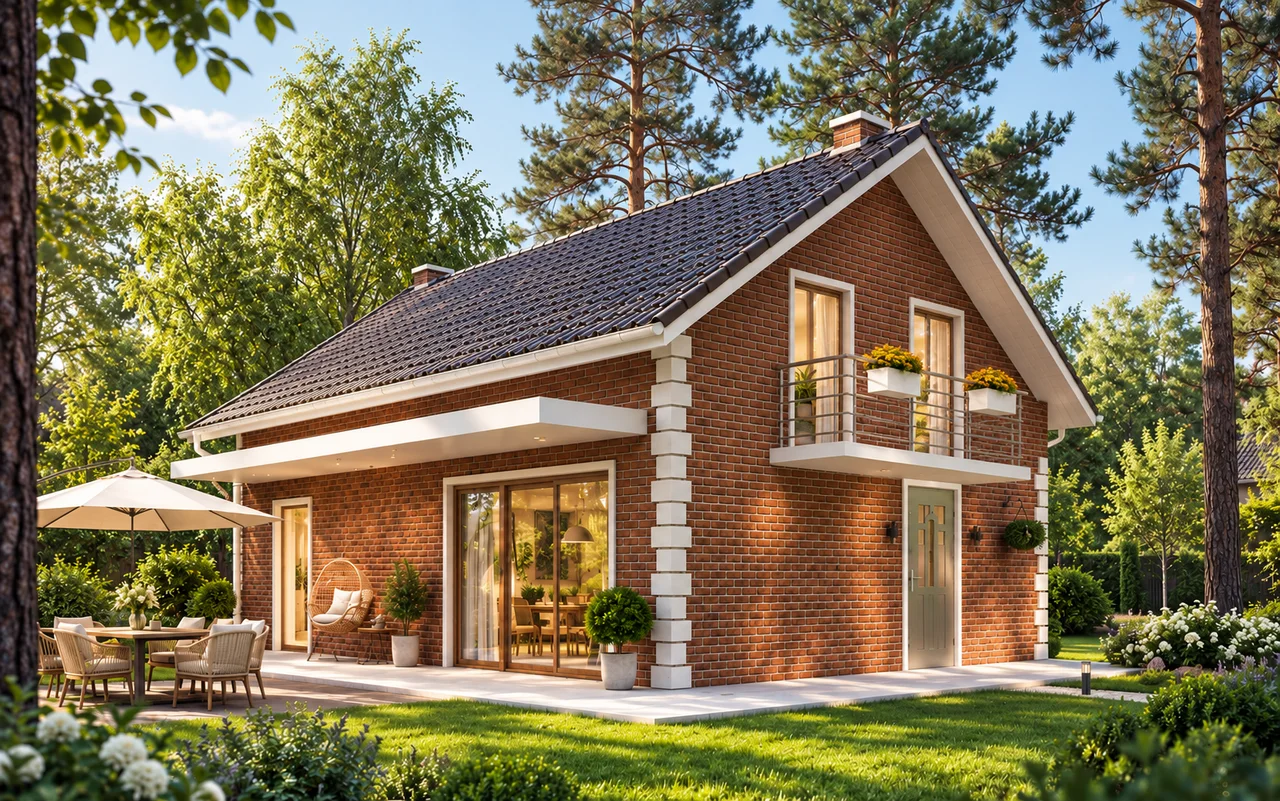 Каркасный дом 120 м² с тремя спальнями — внешний вид